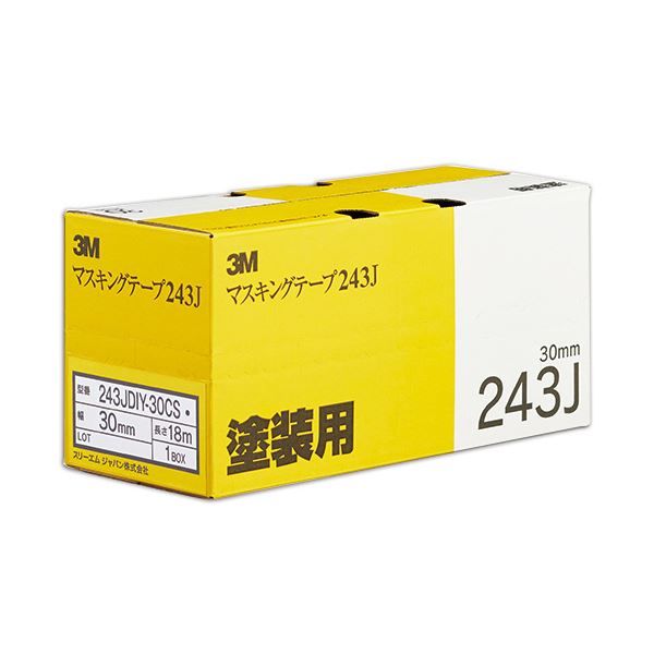 3M スコッチ マスキングテープ243J 塗装用 30mm×18m 243JDIY-30CS 1セット（40巻：4巻×10パック）[21]
