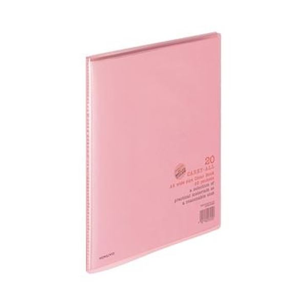 （まとめ）コクヨ 読みやすい書き付け（持ちはこび櫂）くっ付ける式 A4広々とした 20衣嚢 背幅11粍 サクラ色 ラ-3P 1仕掛ける（10冊）【×3仕掛ける】[21]