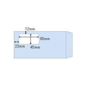（まとめ）ヒサゴ 窓つき封筒 長形3号 アクアMF41 1箱(100枚) 【×3セット】[21]