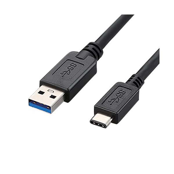 （まとめ）エレコムUSB3.1有線テレビ(A-TypeC) 黒いこと 1.0m USB3-AC10BK 1本【×3仕掛ける】[21]