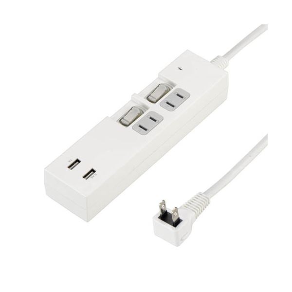 5個書き割り YAZAWA 個別取り替えっこ付2AC2USB3.4A2m 白いこと Y02KS422WH2UX5[21]
