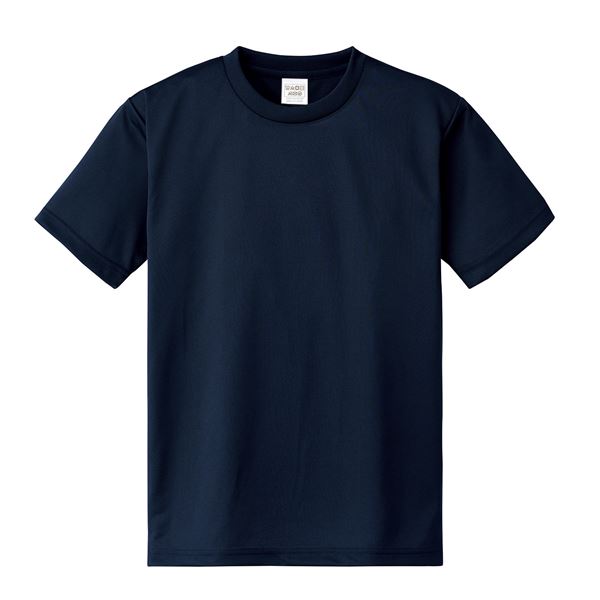 （まとめ）ATドライTシャツ 150cm ネイビー 150g ポリ100% 【×10個セット】[21]