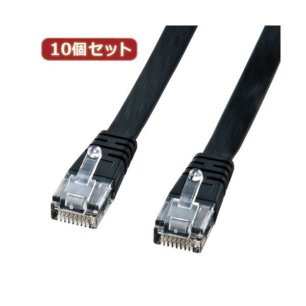 10個書き割りサンワサプライ UTPエンハンスドカテゴリ5より線坦々たる有線テレビ（黒いこと・2m） 天使の都市-FL5-02KX10[21]
