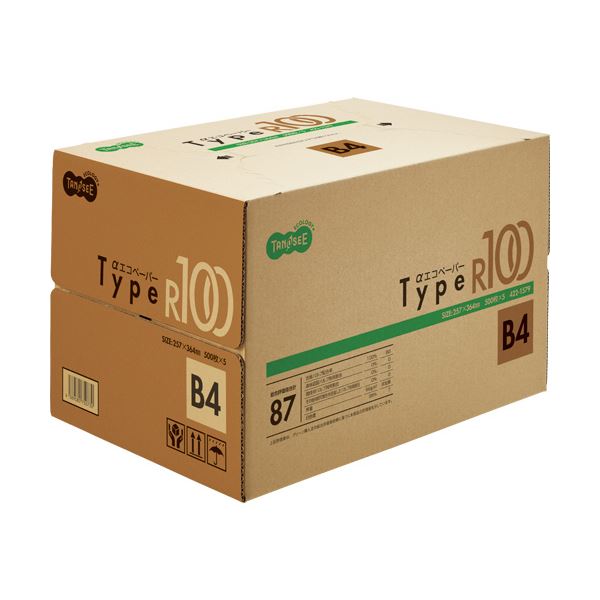 (まとめ) TANOSEE αエコ調査報告手合いR100 B4 1箱(2500枚:500枚×5冊)  【×5書き割り】[21]