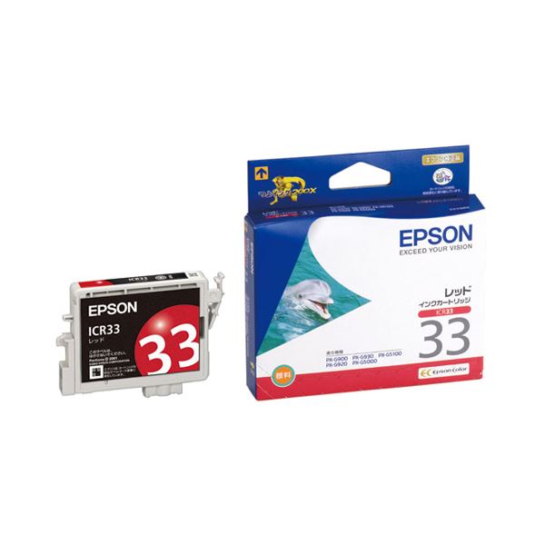 (まとめ) エプソン EPSON インキ薬莢 赤いこと ICR33 1個  【×10書き割り】[21]