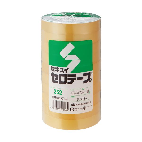(まとめ) 積水化学 セロテープ No.252 18mm×70m C252X14 1パック(10巻) 【×5セット】[21]