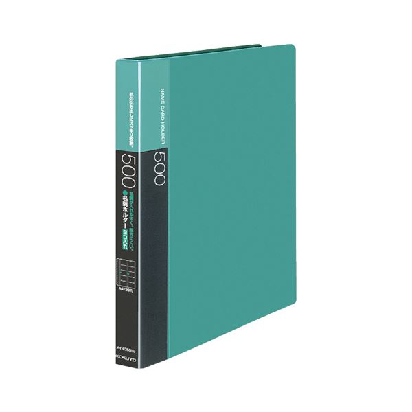 （まとめ）コクヨ名刺保持者(替紙式・泡立つPP腰掛け手合い) 30穴 500名 ヨコ入れ 緑 メイ-F355NG 1冊 【×3書き割り】[21]