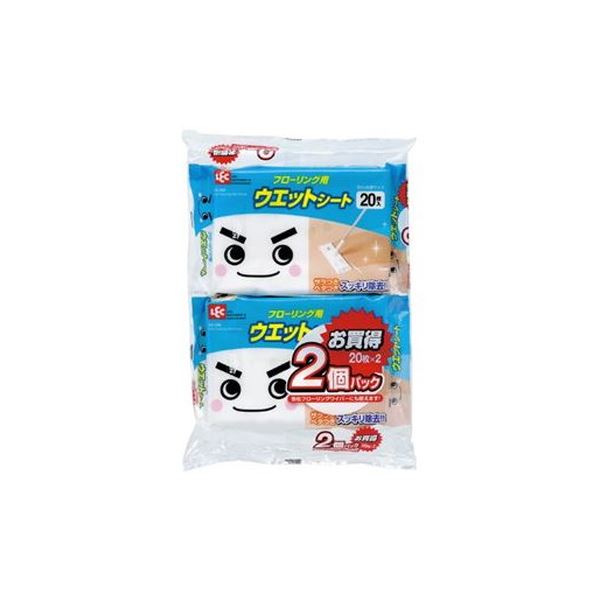 （まとめ）レック ウエットシートフローリング用20枚×2個【×20仕掛ける】 [21]