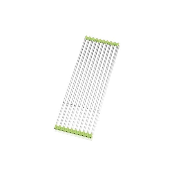 水切りラック キッチン用品 幅18.5×奥行50～90cm グリーン KS-2778 スノコロロ WIDE ふきん スポンジ 食器 野菜 洗い物 流し台 [21]