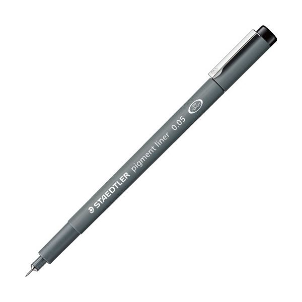 （まとめ）ステッドラー ピグメントライナー0.05粍 黒 308 005-9 1本【×20書き割り】[21]