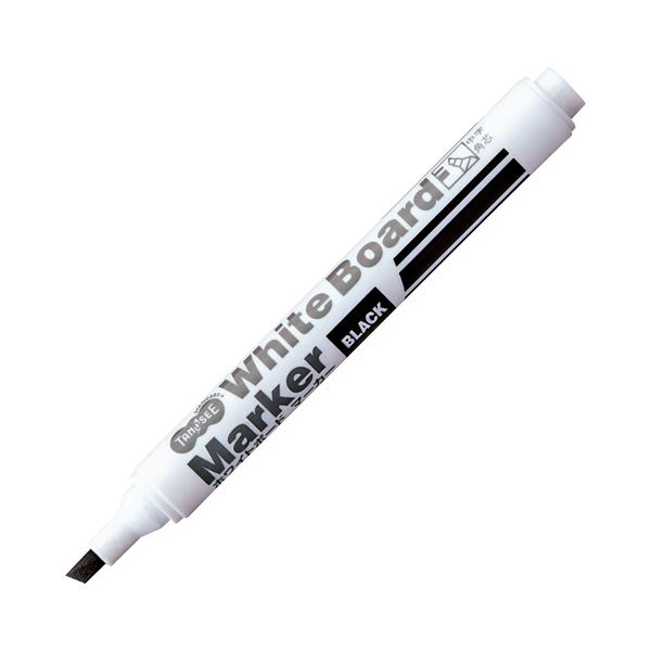 (まとめ) TANOSEE ホワイトボードマーカー 中字角芯 黒 1本  【×300書き割り】[21]