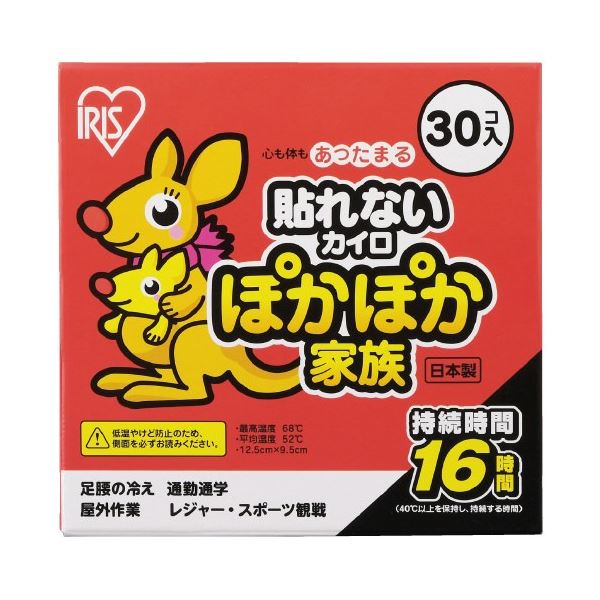 （まとめ）アイリスオーヤマ ぽかぽか家族 貼らない レギュラー 30個（×10セット） [21]