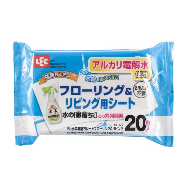 (まとめ) Ba 水の激落ちシート/ウェットシート 【フローリング＆リビング 20枚入り】 掃除用品 【60個セット】 [21]