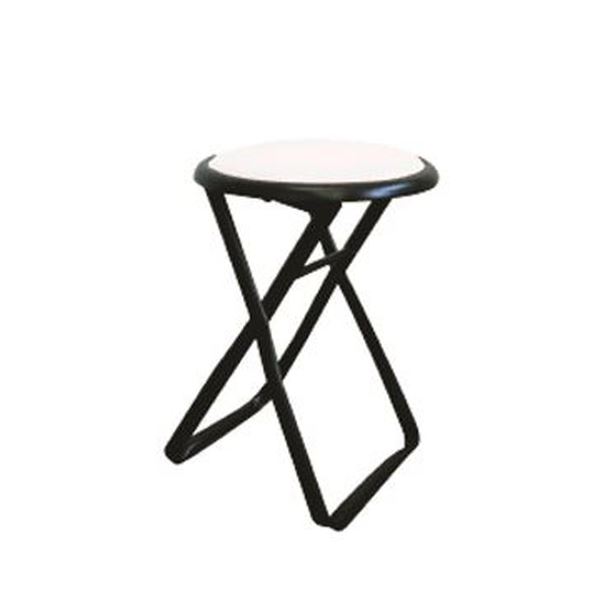 折りたたみ椅子 幅320×奥行320×高さ450mm ホワイト×ブラック 日本製 スチールパイプ 1脚販売 リビング 在宅ワーク【代引不可】[21]