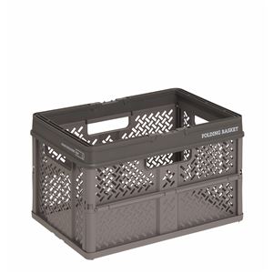 収納ボックス 収納ケース 約幅46cm L グレー 10個セット コンパクト 折りたたみ バスケット スタッキング PROfix リビング [21]