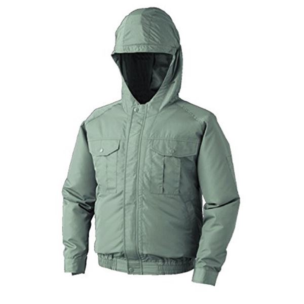 KU90810 空調服 R ポリエステル製フード付き 服のみ モスグリーン 3L [21]