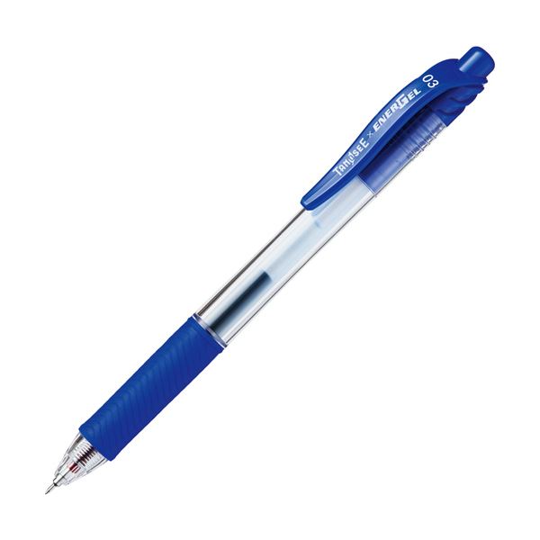 (まとめ) TANOSEE 殴りつける式ゲルインクボールペン 針印字機 0.3粍 青 1本  【×300書き割り】[21]