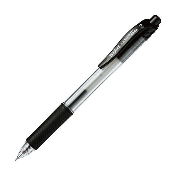 (まとめ) TANOSEE ノック式ゲルインクボールペン ニードルタイプ 0.3mm 黒 1本 【×300セット】[21]