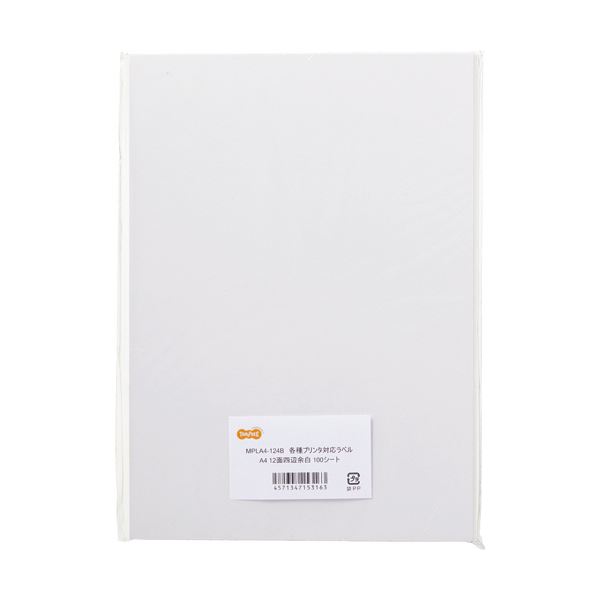 （まとめ）TANOSEE 各種印刷工相応う付け札A4 12面 86.4×42.3粍 四辺粗利益付 1冊（100腰かけ）【×5仕掛ける】[21]