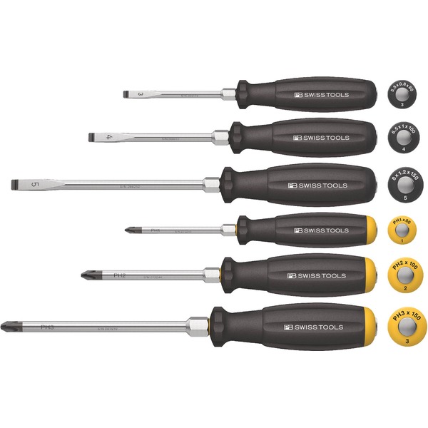 PB SWISS TOOLS ピービ―スイスツールズ 6本組 つき抜ける １番ウッド書き割り SwissGrip スイス連邦手持ち部分操作手順 調査報告ボックス席入 8249.DNCBB [21]