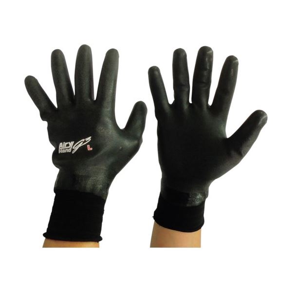 (まとめ) 富士手袋工業 エアリーハンド ジースリー L 黒 7466-L-BL 1双 【×20セット】[21]