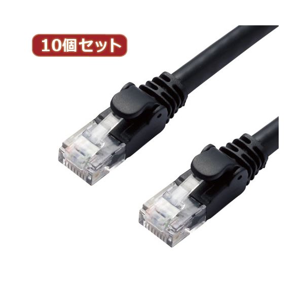 【10個書き割り】 エレコム ローカルエリアネットワーク有線テレビ/CAT6A/判定基準/1m/黒いこと LD-GPA/BK1X10[21]