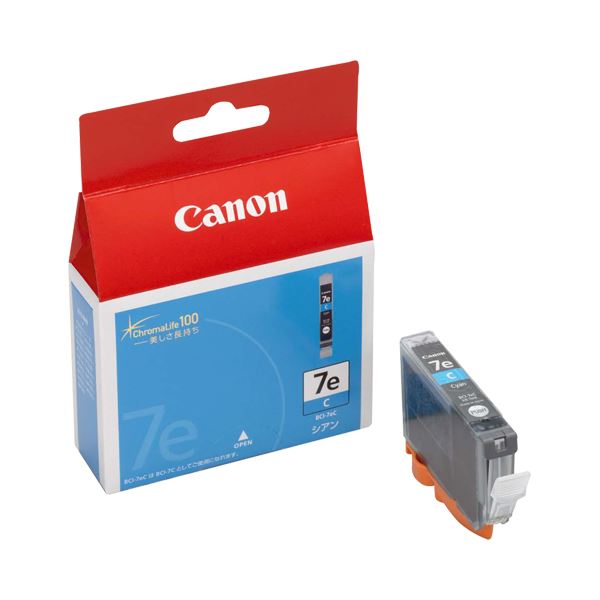 (まとめ) キヤノン Canon インキ貯蔵タンク BCI-7eC シアン 0365B001 1個  【×10書き割り】[21]