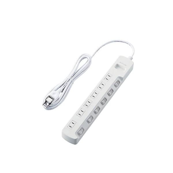 （まとめ） エレコム 雷ガードタップ/個別スイッチ/6個口/2.5m/ホワイト T-K5A-2625WH 【×2セット】[21]
