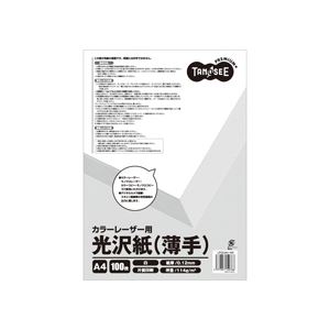 (まとめ) TANOSEE 色合いレーザ印刷機用 光輝紙 薄っぺら A4 1冊（100枚）  【×30仕掛ける】[21]