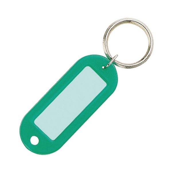 コクヨ キーホルダー型名札両面表示用・大 緑 ナフ-210G 1セット(50個)[21]