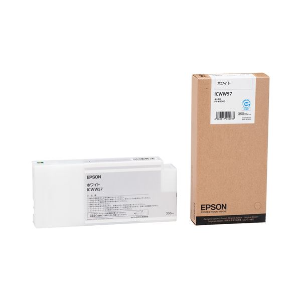 (まとめ) エプソン EPSON PX-P／K3インクカートリッジ ホワイト 350ml ICWW57 1個 【×10セット】 [21]