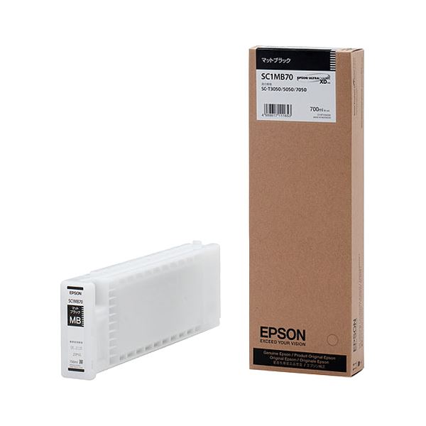 (まとめ) エプソン EPSON インキ薬莢 つや消し黒いこと 700ml SC1MB70 1個  【×10書き割り】[21]