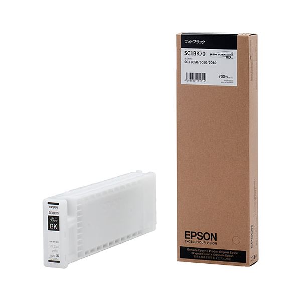 (まとめ) エプソン EPSON インキ薬莢 写真絵黒いこと 700ml SC1BK70 1個  【×10書き割り】[21]