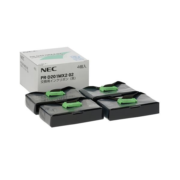 (まとめ）NEC 交換用インクリボン 黒 PR-D201MX2-02 1箱(4本)【×3セット】[21]