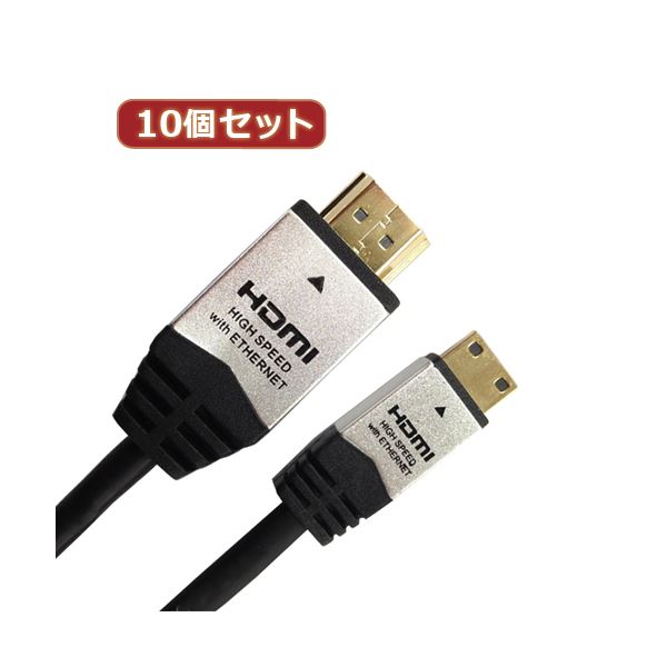 10個セット HORIC HDMI MINIケーブル 2m シルバー HDM20-015MNSX10[21]