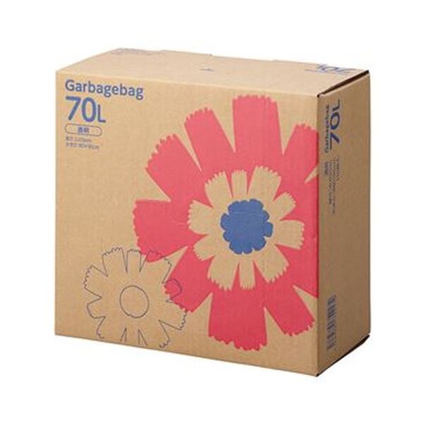 （まとめ）TANOSEE ゴミ袋 コンパクト 透明70L BOXタイプ 1箱（110枚）【×5セット】[21]