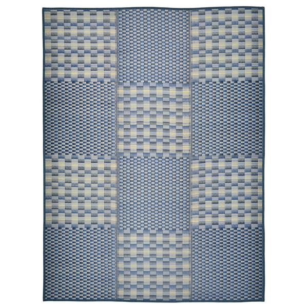 い草 ラグマット 絨毯 約180×240cm ブルー 抗カビ い草コンパクトパフラグ 裏貼り 撥水 キハチ リビング ダイニング【代引不可】 [21]