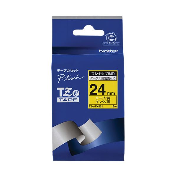 (まとめ) 茶飲み友だち ピータッチ TZe磁気テープ軟らかいID磁気テープ 24粍 黄/黒文字 TZE-FX651 1個 【×10仕掛ける】[21]