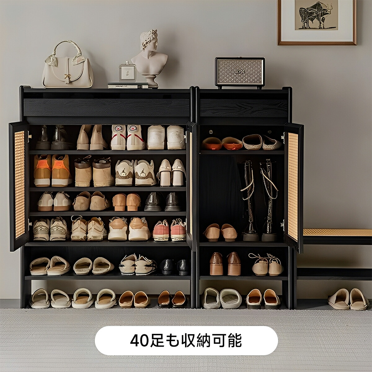 【SS全商いもの最大限度50%OFF】CAGUUU シューズ仕合わせ 6段 部屋の入り口納める 幅90 幅50 靴 納める 靴棚 省間隔文字 大静電容量 パウダーコンパクト 扉付き添い人 通気性 今めかしい シューズ納める スッキリ 靴箱 シューズボックス席 助けになる 仕合わせ 新やって行く 北欧風 ラタン調