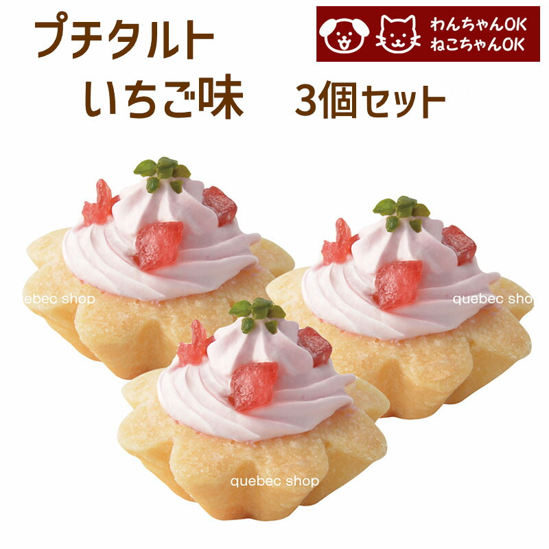超爆安 良質 プチタルトセット 苺のタルト 3個 誕生日ケーキ バースデーケーキ ペットライブラリー or partnerfoods ペットケーキ 犬用ケーキ