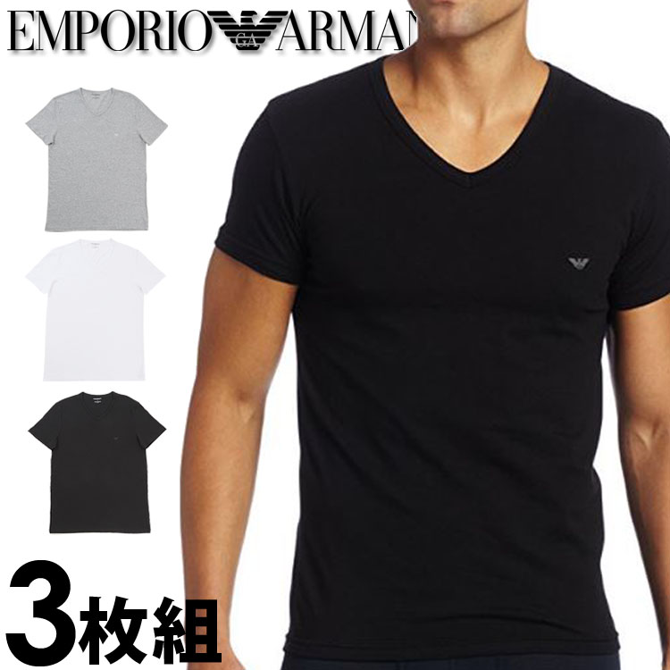 emporio armani v neck t shirts 3 pack