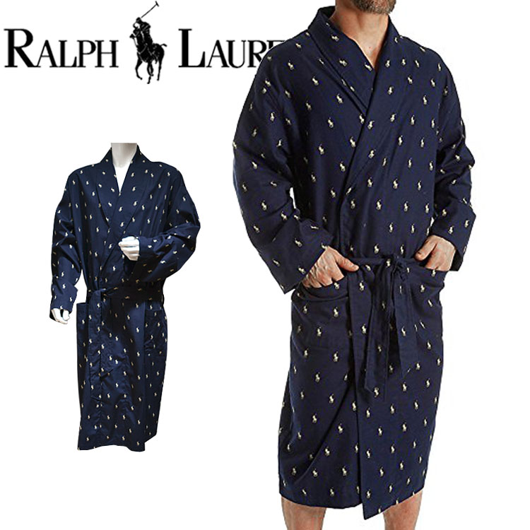 注目ブランド Polo Ralph Lauren ポロ ラルフローレン コットン バスローブ メンズ ポロプレイヤー ネイビー 紺 S M L Xl ポロ ラルフローレン ラルフローレン ナイトガウン 部屋着 ナイトウエア リラックスウエア 5 500円以上で L009 大きいサイズ ブランド 春