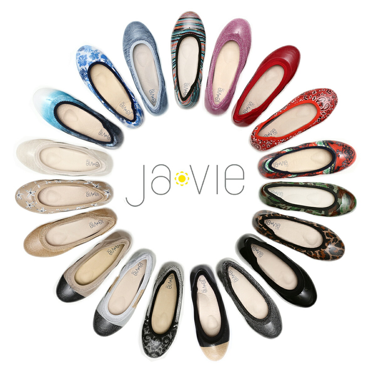 Ja Vie ジャヴィ パンプス フラットシューズ公式 ジャビー レインシューズ 外反母趾 Ja Vie 晴雨兼用 かわいい シューズ レディース 靴 バレエシューズ 疲れない 歩き安い 防水 洗える ラバーシューズ 外反母趾 ドライブシューズ アウトドア マタニティ インソール