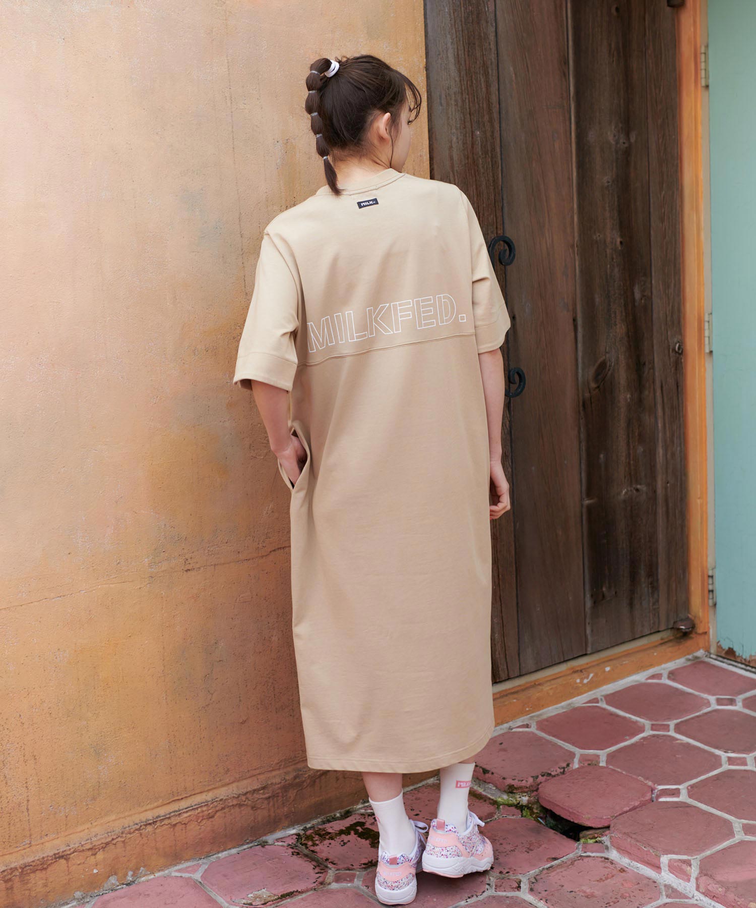 即納 最大半額 楽天市場 公式 Milkfed ミルクフェド Side Zip Logo Dress ワンピース 半袖 ドレス レディース トップス ロゴ ジップ Xlarge X Girl公式calif楽天市場店 値引きする Advance Com Ec