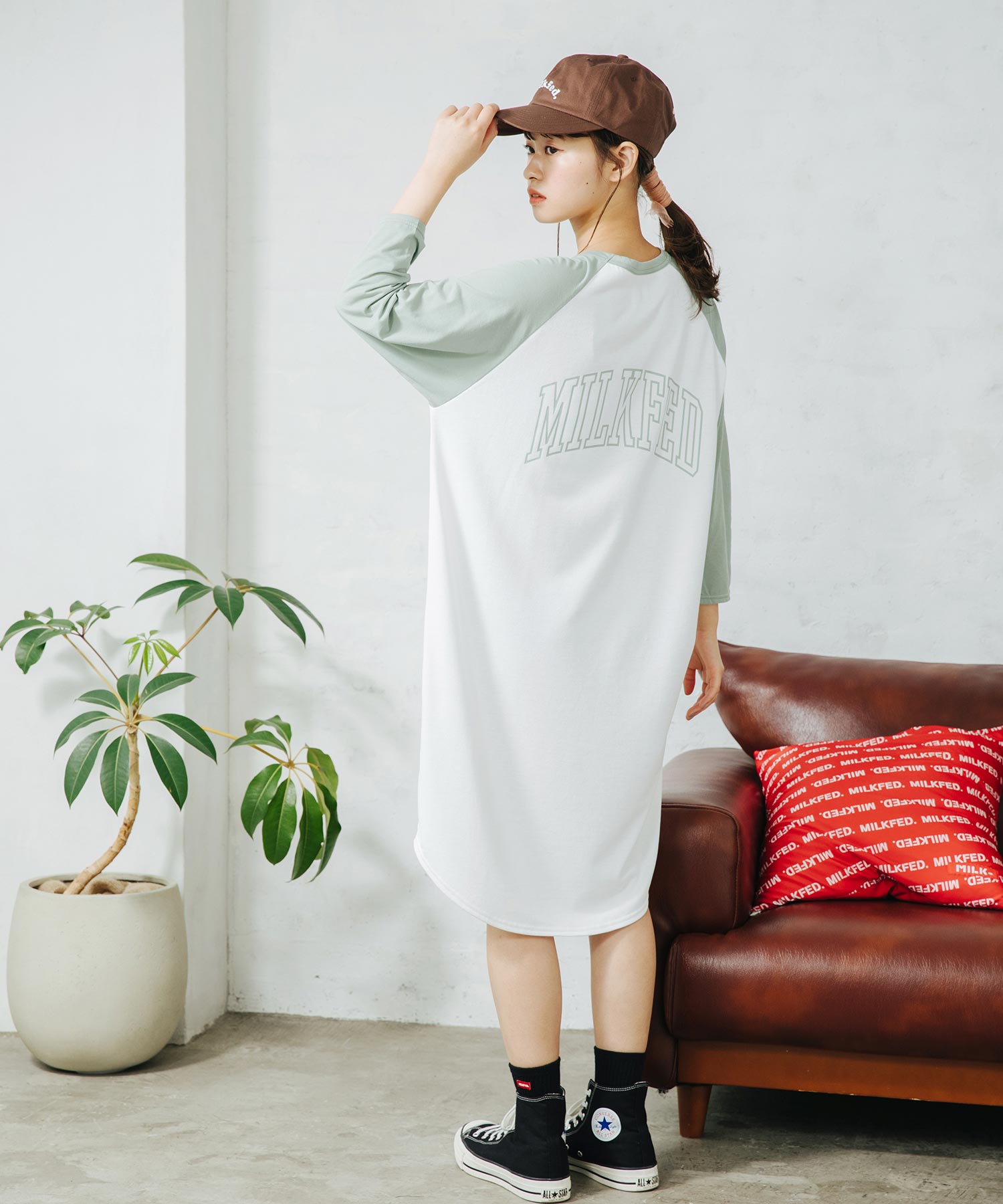 ｔシャツ X Girl公式calif店 超歓迎された の 公式 カットソー 10 000円 税込 以上で送料無料 ラグラン カットワンピース Dress カットソー Milkfed ミルクフェド Arch カジュアル Xlarge ワンピース Xlarge X Girl公式shop ワンピース