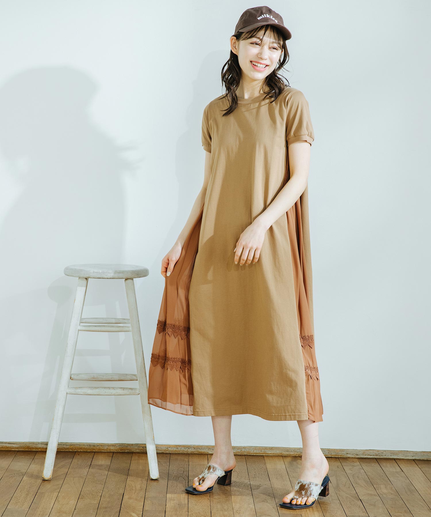 Milkfed ミルクフェド 公式 ミルクフェド Xlarge X Girl公式shop ワンピース カットワンピース Pleated トップス Dress Dress ワンピース レディース 10 000円 税込 以上で送料無料 Side Pleated カットワンピース Xlarge X Girl公式calif店