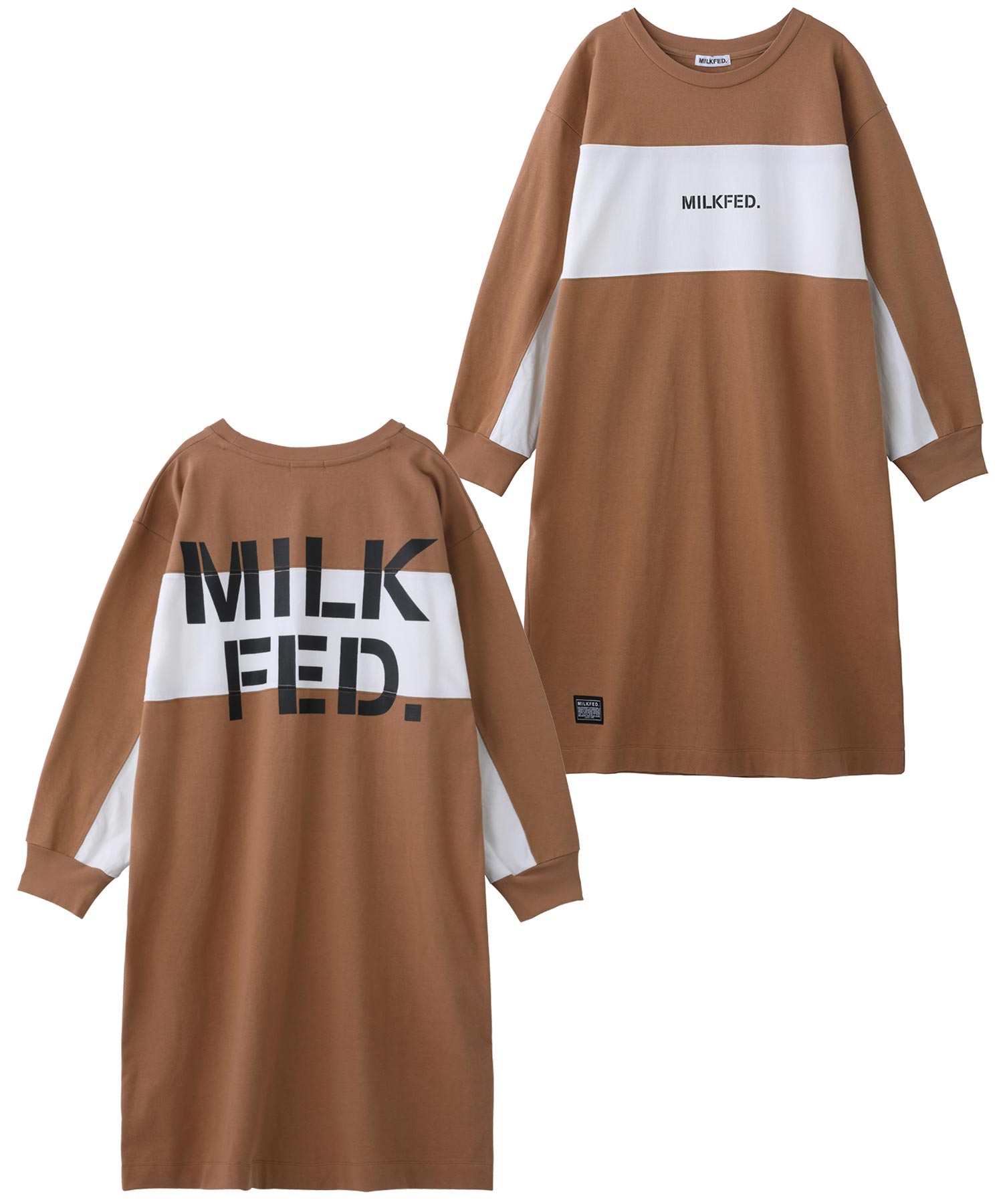 公式 Milkfed ミルクフェド Bicolor Dress ワンピース ドレス ロゴ スカート ロングスカート レディース Chalethotel Ailefroide Com