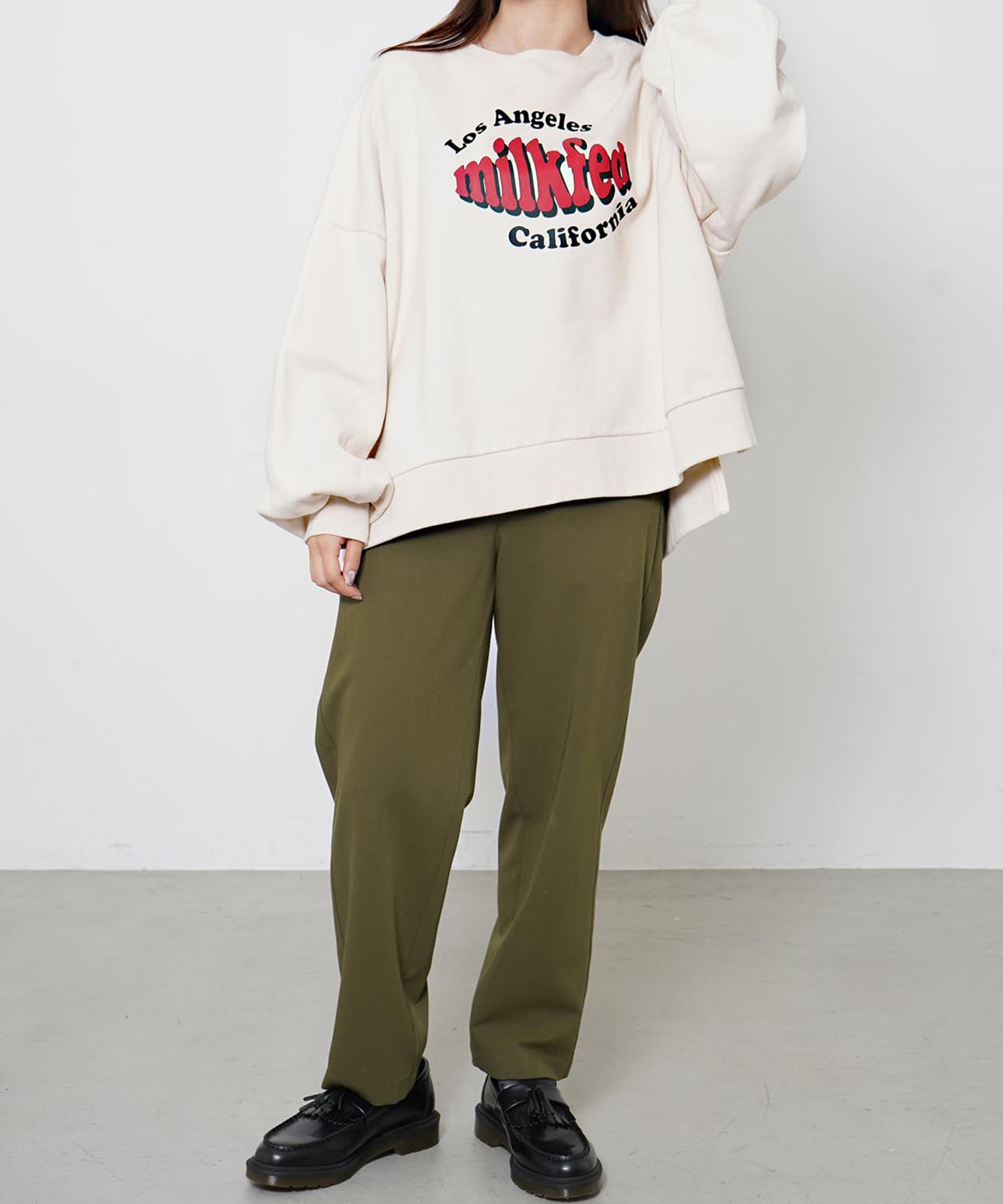 Xlarge X Girl公式shop トップス スウェット Milkfed ミルクフェド Volume Sleeve Sweat Top トレーナー オーバーサイズ 大きめ 人気 シンプル プレゼント メーカー直売 裏起毛 バルーンスリーブ レディース おしゃれ ビッグサイズ