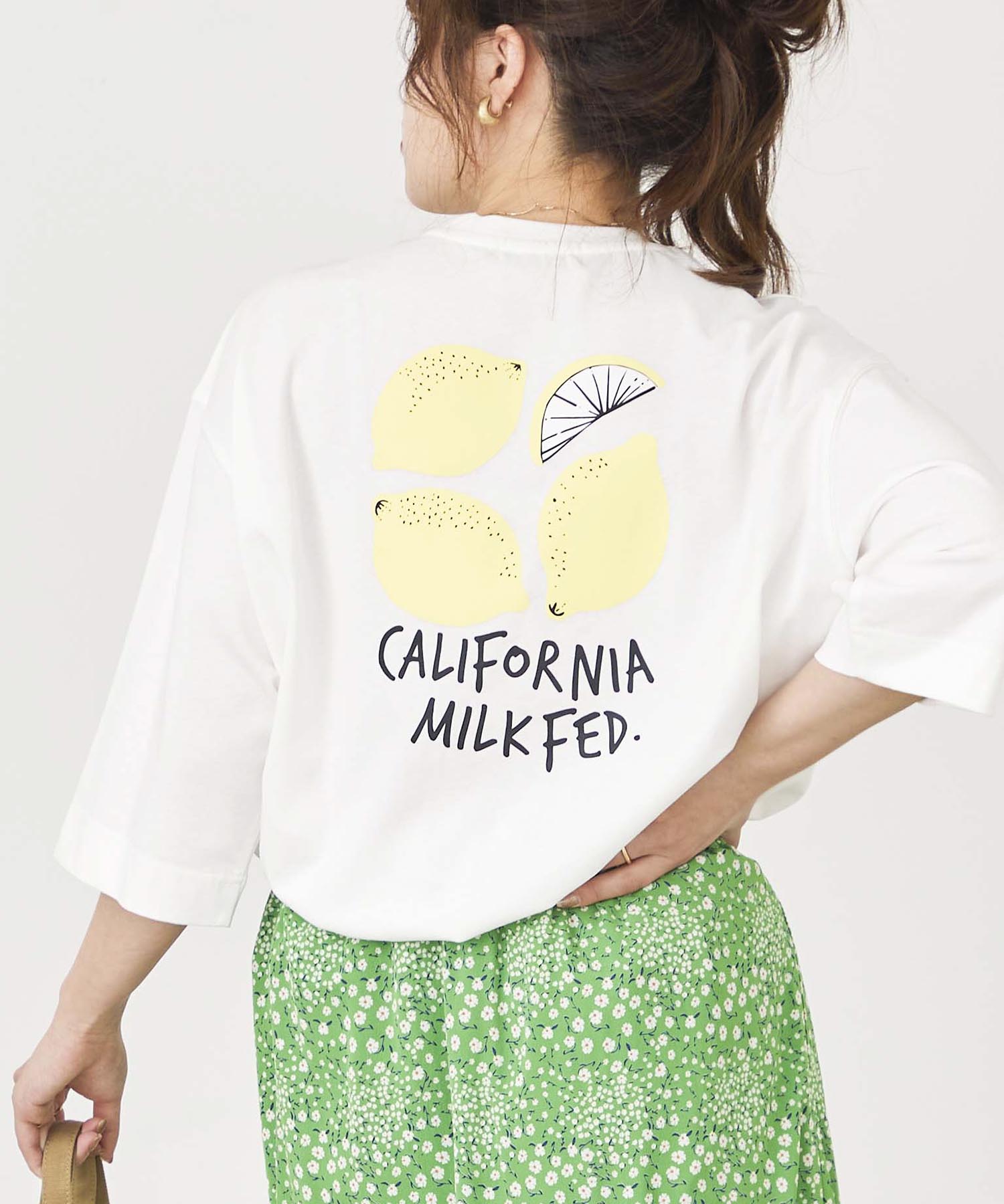 Xlarge X Girl公式shop トップス Tシャツ ランキングや新製品 カットソー Milkfed Big Lemon ミルクフェド ショートスリーブ Top レディース