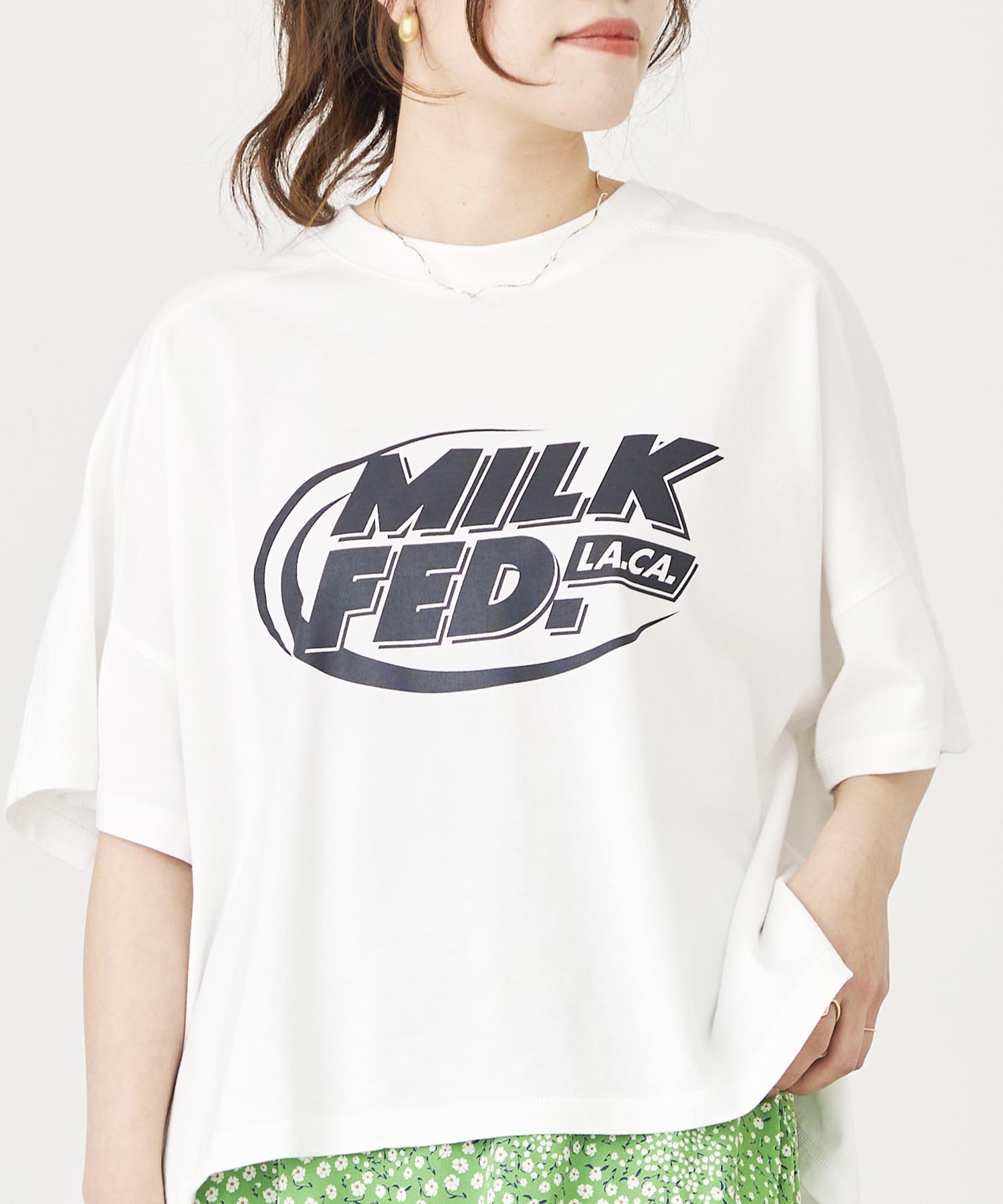 Milkfed ミルクフェド Big トップス Deformed カットソー Logo Top